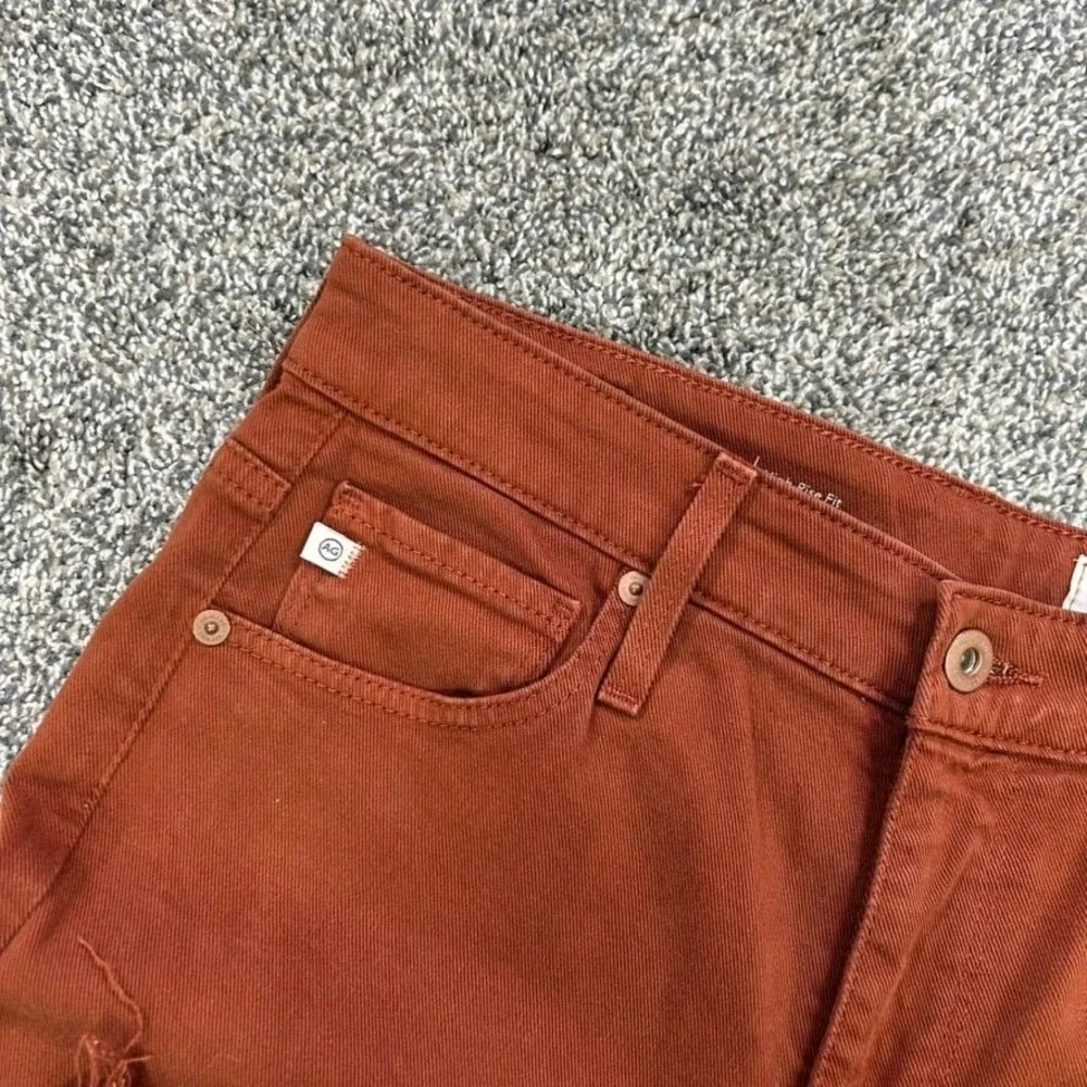 AG Adriano Goldschmied Farrah Boot Crop High‎ Rise Jeans Womens 28 Rust Brown